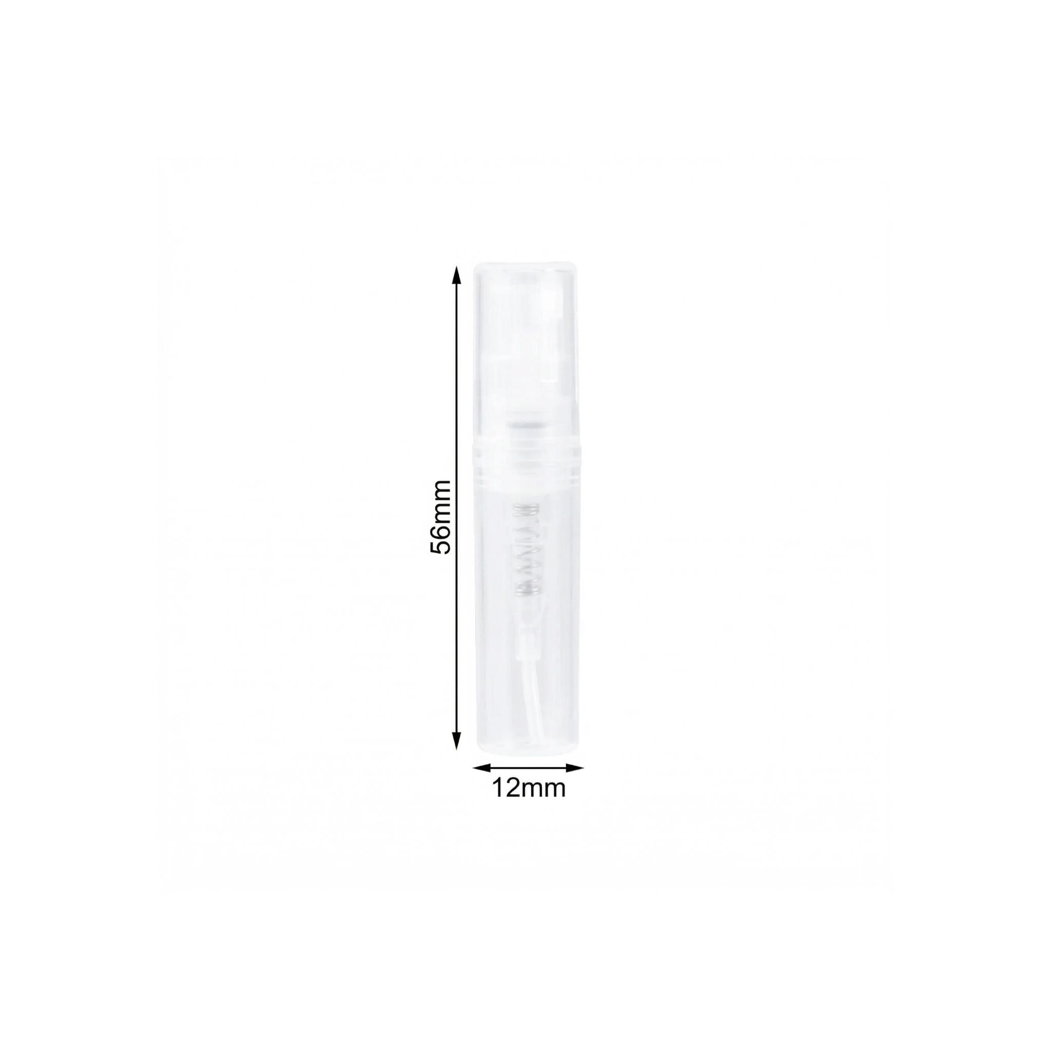 White cylindrical object with dimensions labeled on a white background