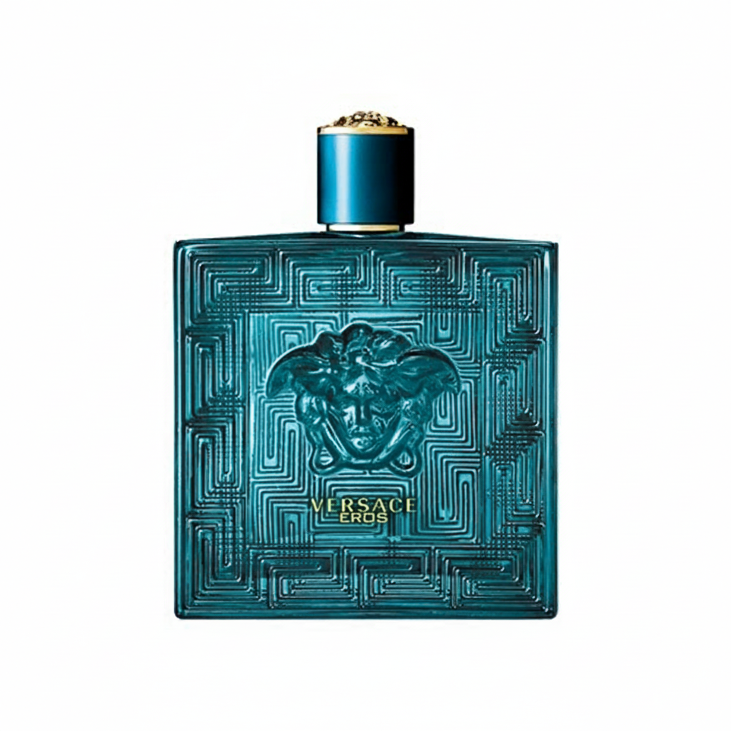 Versace Eros EDT bottle on a white background