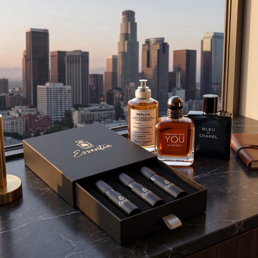 Downtown Noir men’s 10ml fragrance bundle by Essentia