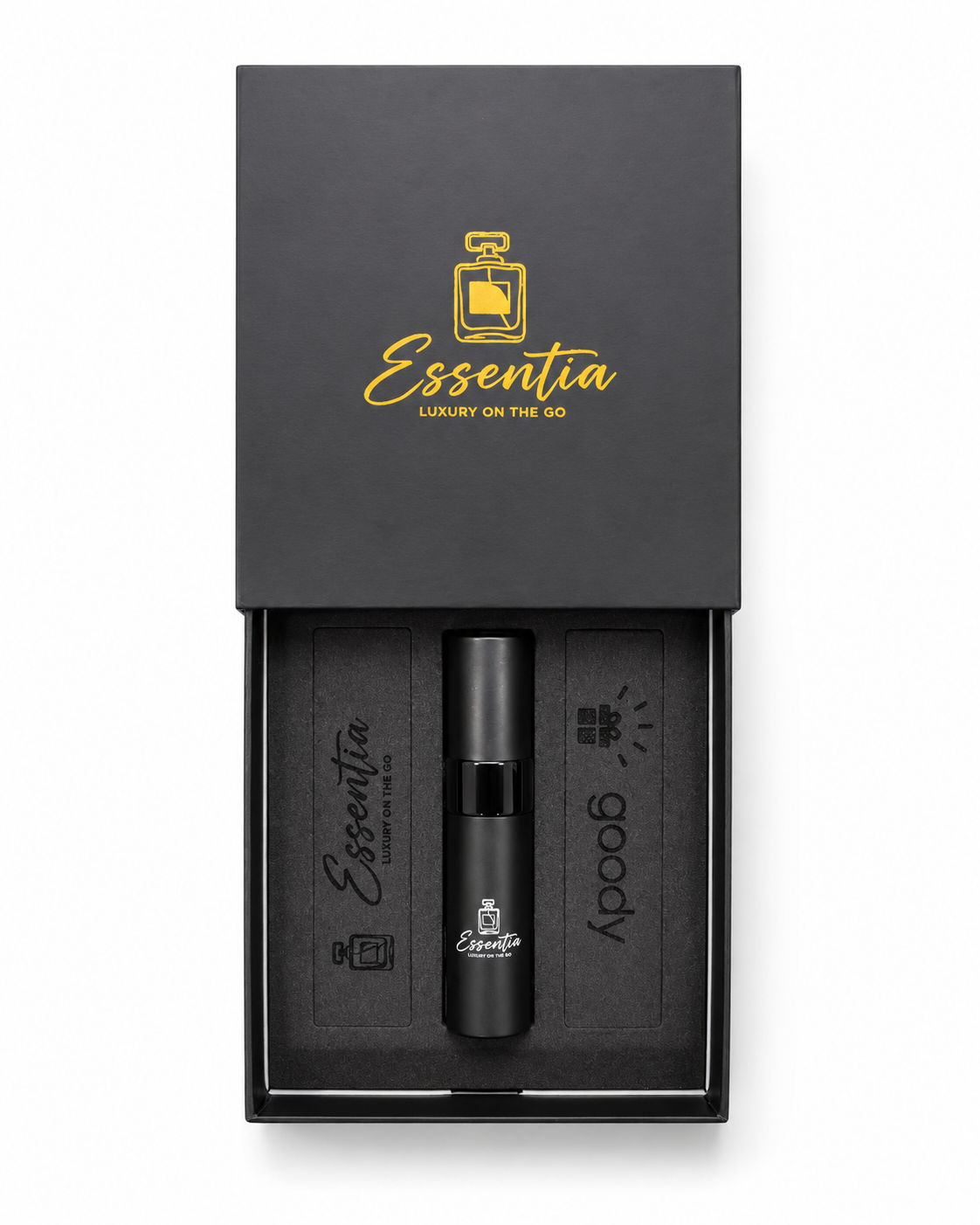 Essentia gift box presented as a premium fragrance gift